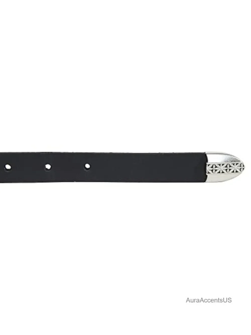 Vintage Western Leather Belt with Metal Roller Buckle